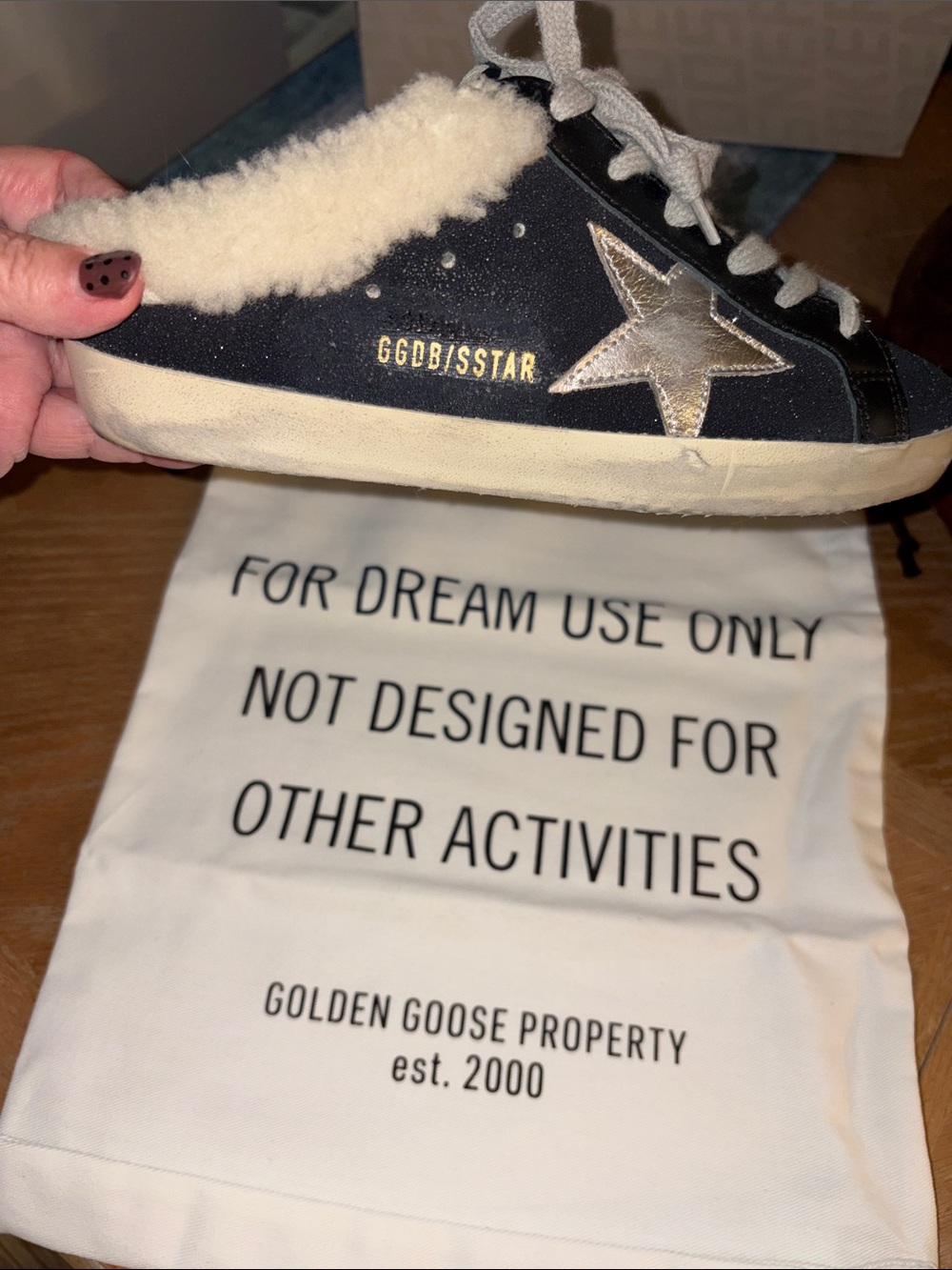 Golden Goose Slip-On with Shearling Trim and Shearling Insert